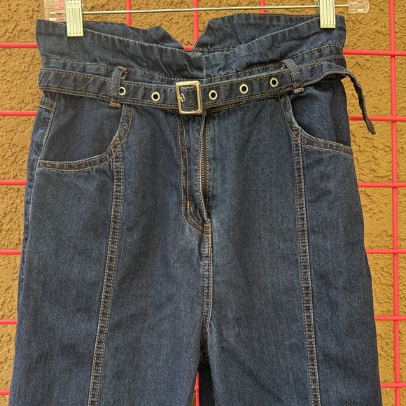 High-Waisted Emory Park Dark Blue Jeans with The Belt - Picture 2 of 8